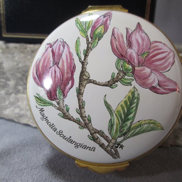 Crummles Enamel Box MAGNOLIA Soulangiana Blossom - Picture 8 of 15